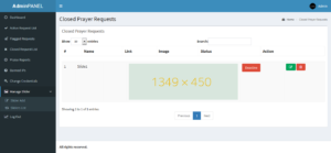 Admin panel